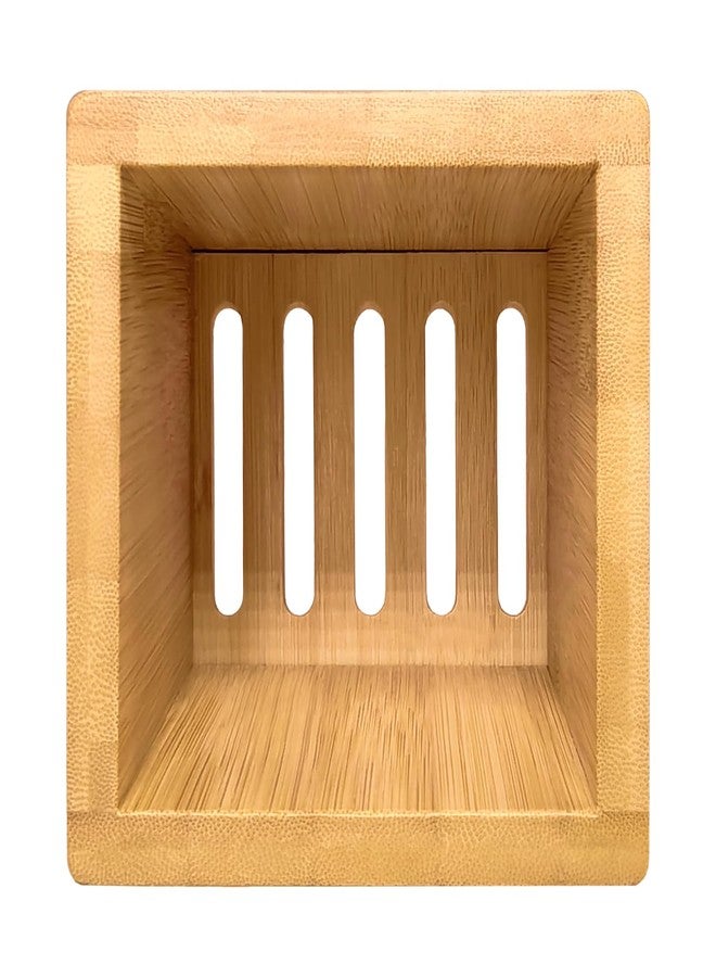 COOKLIFE Bamboo Utensil Holder - Removable Bottom Drip Tray - Bamboo Spoon and Spatula Holder - Countertop, Farmhouse and Kitchen Decor - Image 2